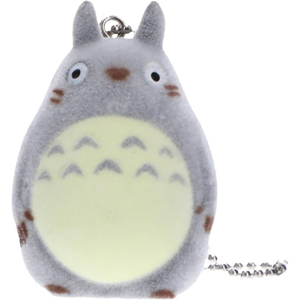 Studio Ghibli My Neighbor Totoro Mini Flocked Figure Keychain Sekiguchi TAG Gray